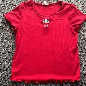 Red Kids Panda Tee